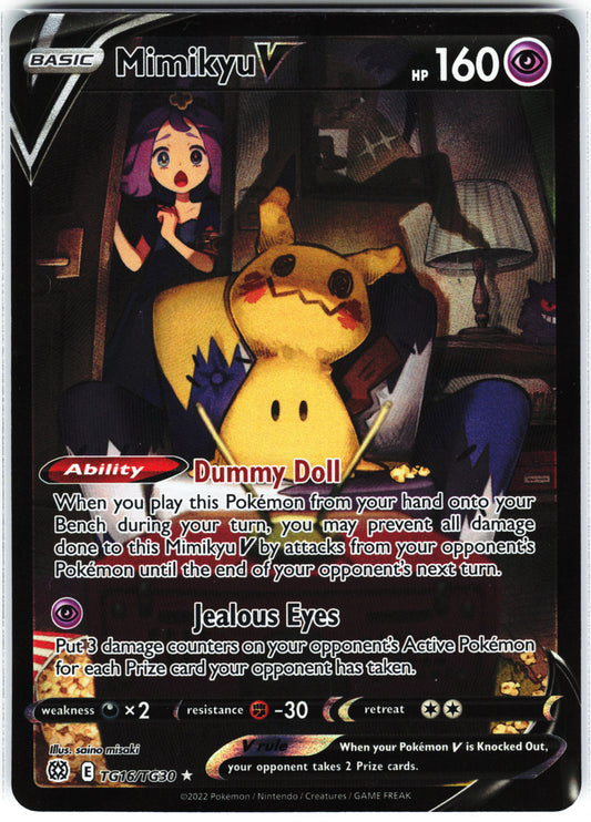 Pokemon Card- Mimikyu V SWSH09: Brilliant Stars Trainer Gallery #TG16/TG30