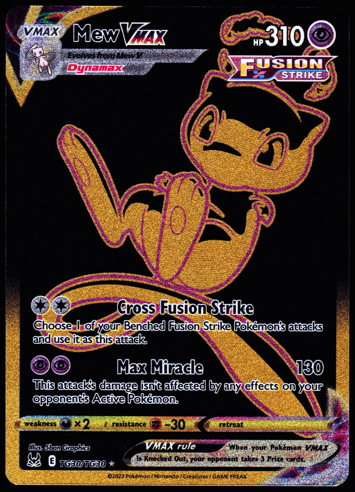 SWSH11: Lost Origin Trainer Gallery #TG30/TG30 Mew VMAX (Secret)