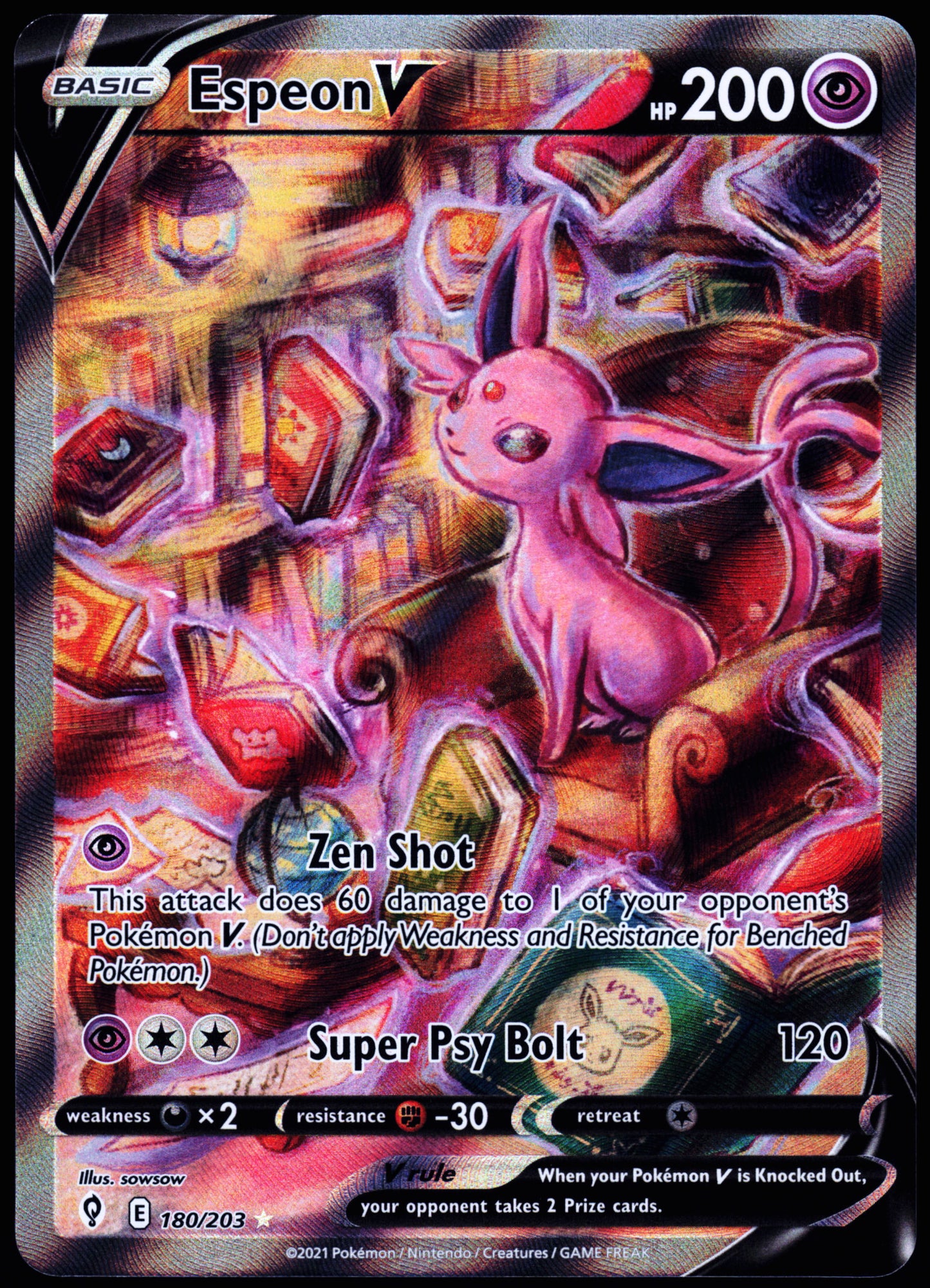 SWSH07: Evolving Skies #180/203 Espeon V (Alternate Full Art)