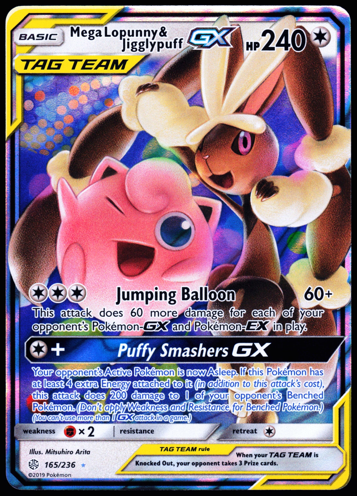 SM - Cosmic Eclipse #165/236 Mega Lopunny & Jigglypuff GX
