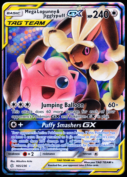 SM - Cosmic Eclipse #165/236 Mega Lopunny & Jigglypuff GX