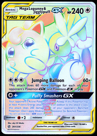 SM - Cosmic Eclipse #261/236 Mega Lopunny & Jigglypuff GX (Secret)