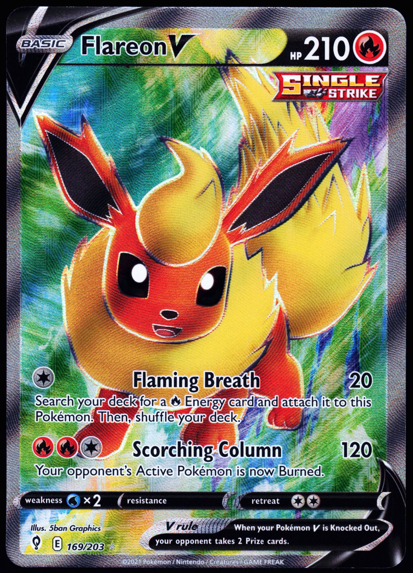 SWSH07: Evolving Skies #169/203 Flareon V (Full Art)