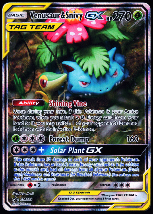 SM Promos #SM229 Venusaur & Snivy GX