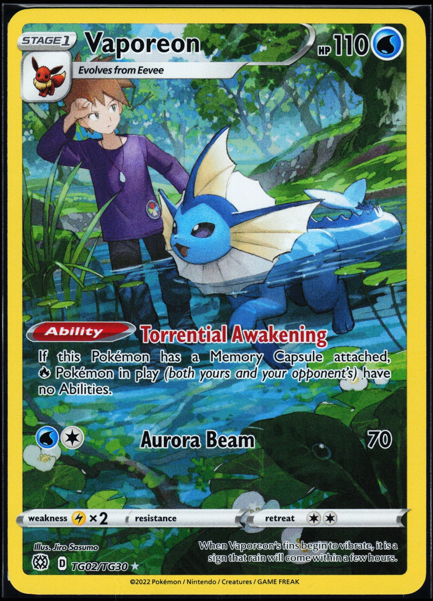 SWSH09: Brilliant Stars Trainer Gallery #TG02/TG30 Vaporeon