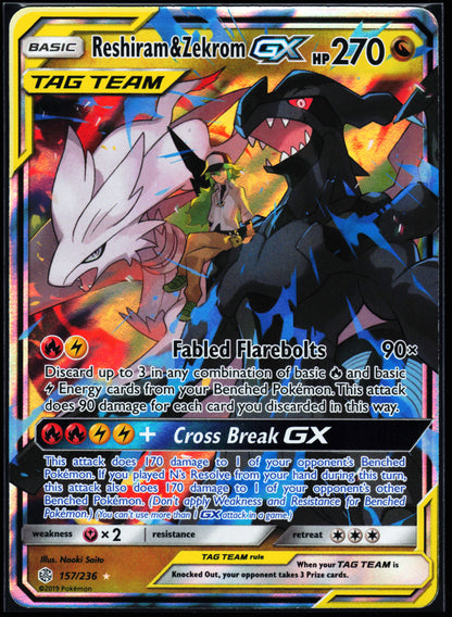 SM - Cosmic Eclipse #157/236 Reshiram & Zekrom GX