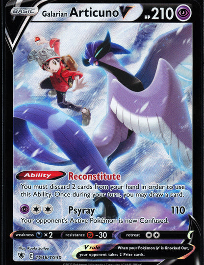 SWSH10: Astral Radiance Trainer Gallery #TG16/TG30 Galarian Articuno V
