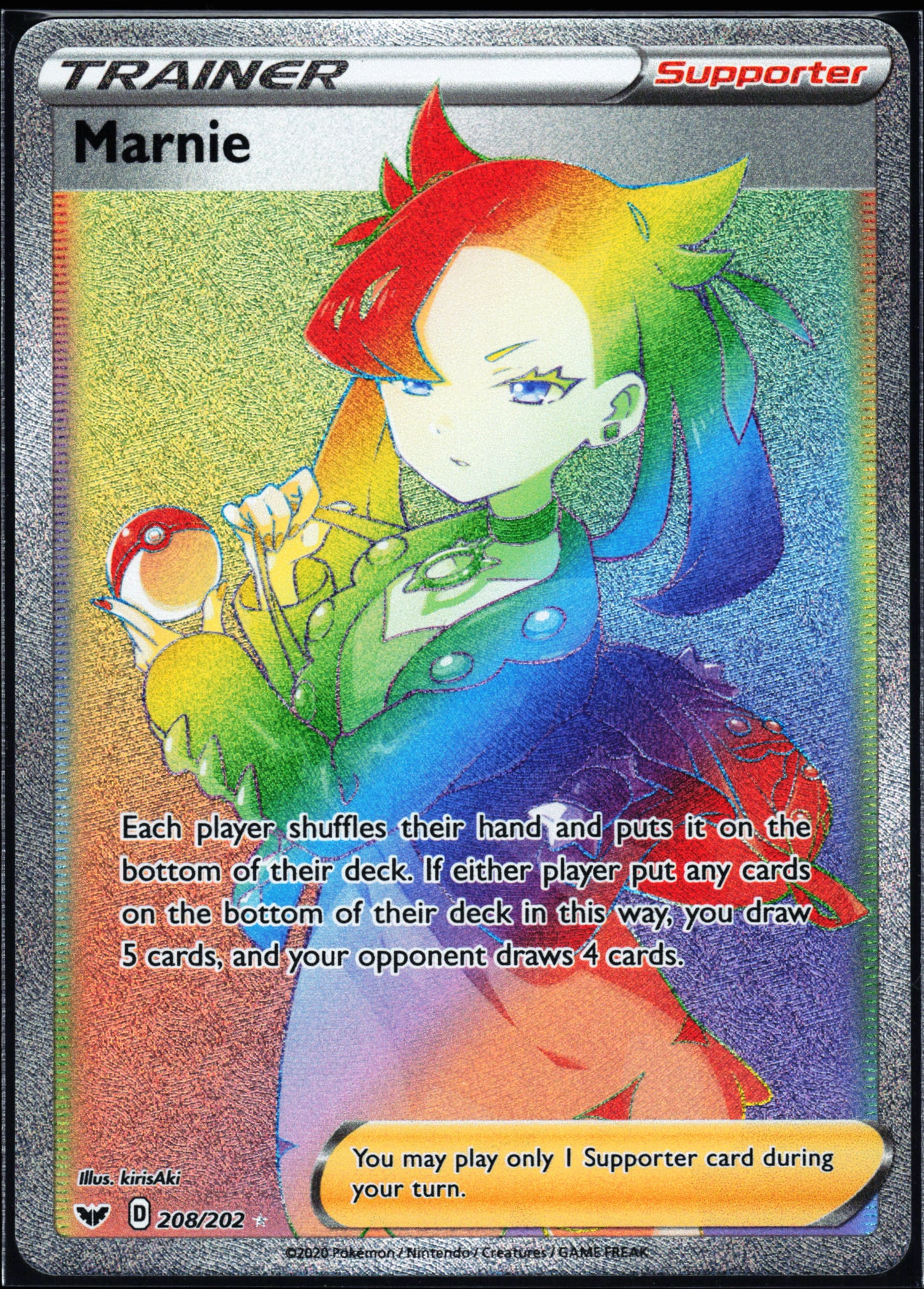 SWSH01: Sword & Shield Base Set #208/202 Marnie (Secret)