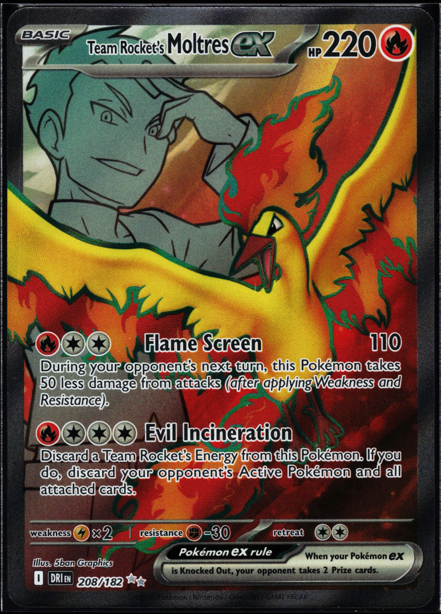 SV10: Destined Rivals #208/182 Team Rocket's Moltres ex