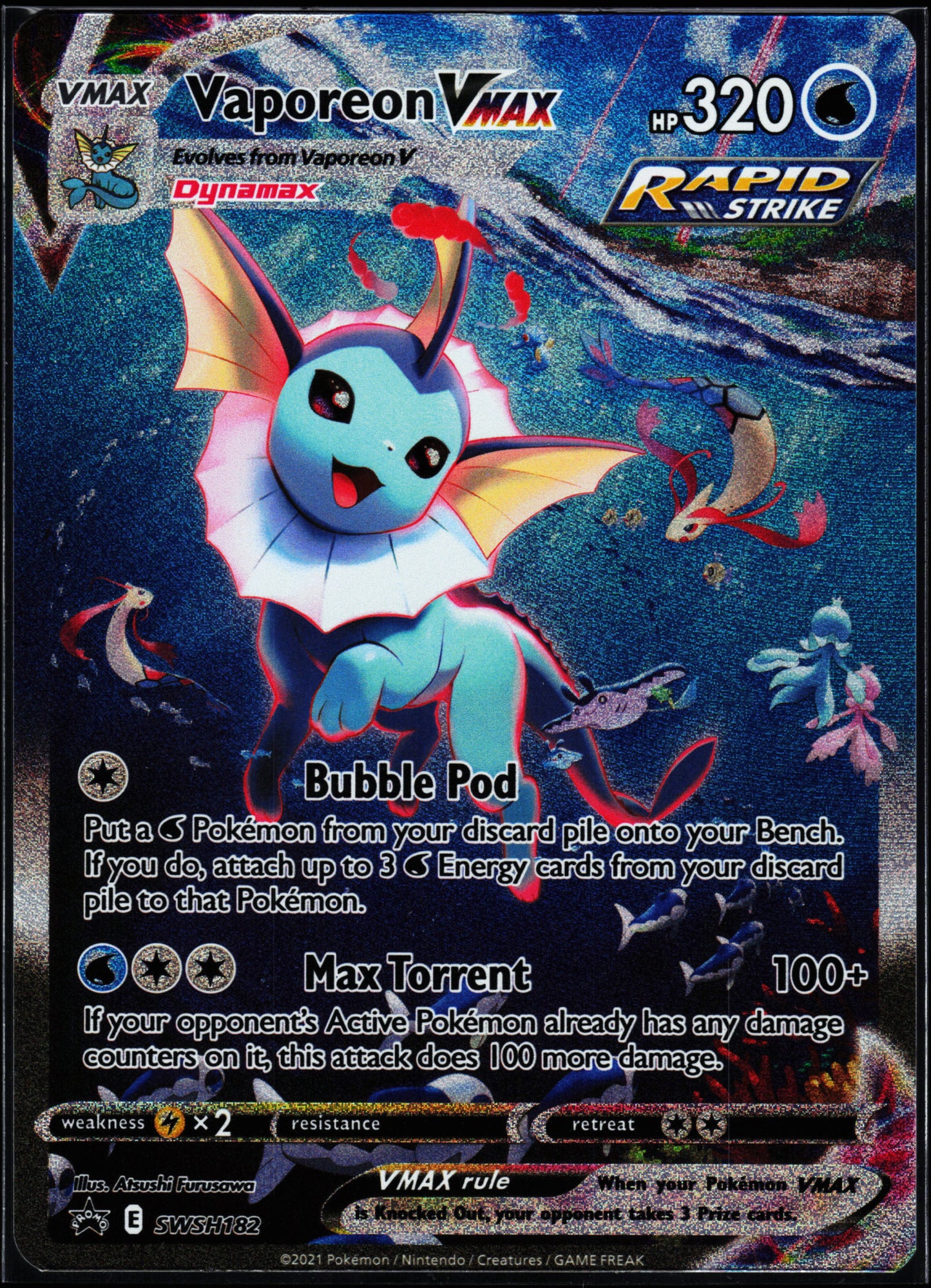 SWSH: Sword & Shield Promo Cards #SWSH182 Vaporeon VMAX