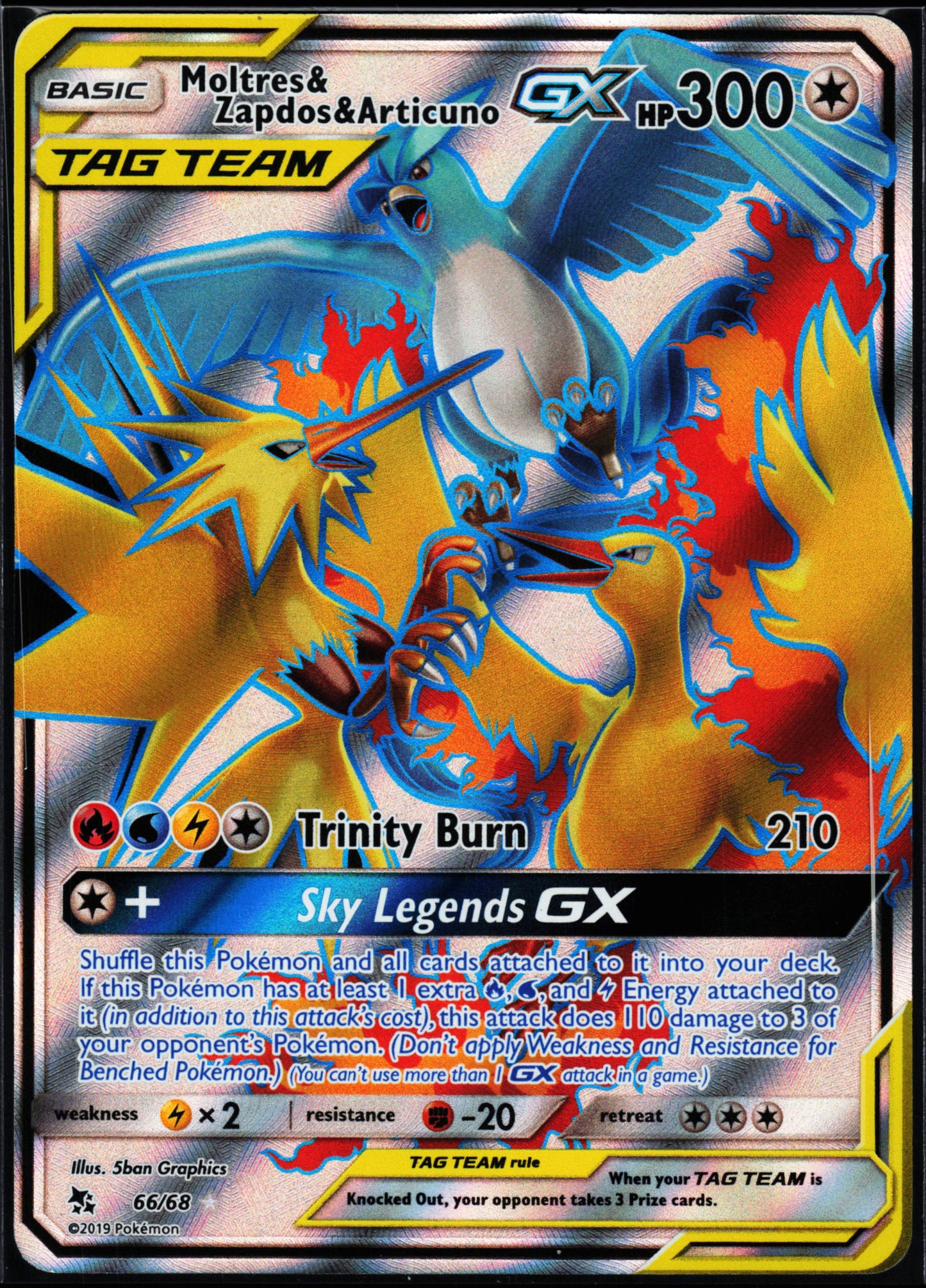 Hidden Fates #66/68 Moltres & Zapdos & Articuno GX (Full Art)