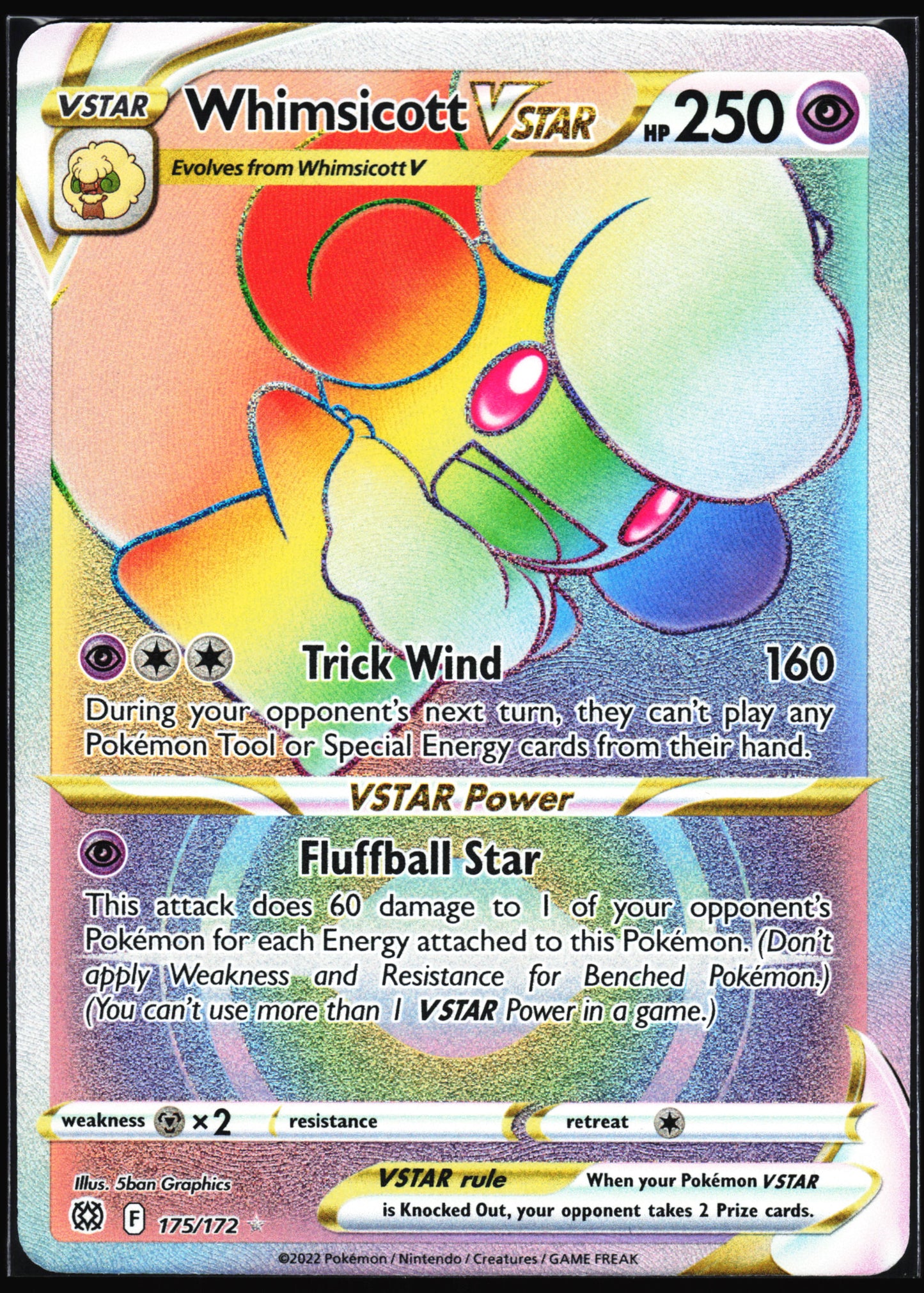 SWSH09: Brilliant Stars #175/172 Whimsicott VSTAR (Secret)