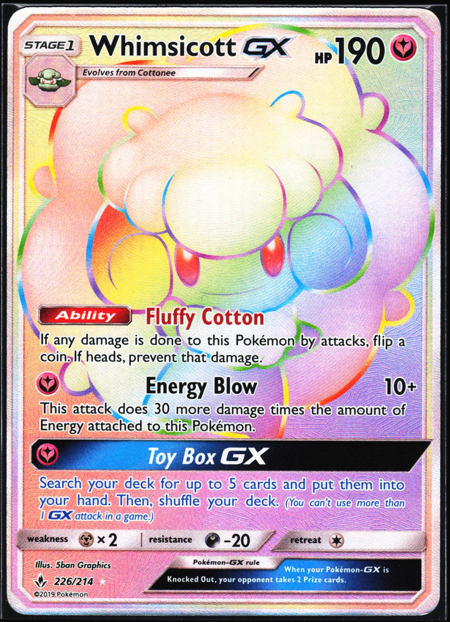 SM - Unbroken Bonds #226/214 Whimsicott GX (Secret)