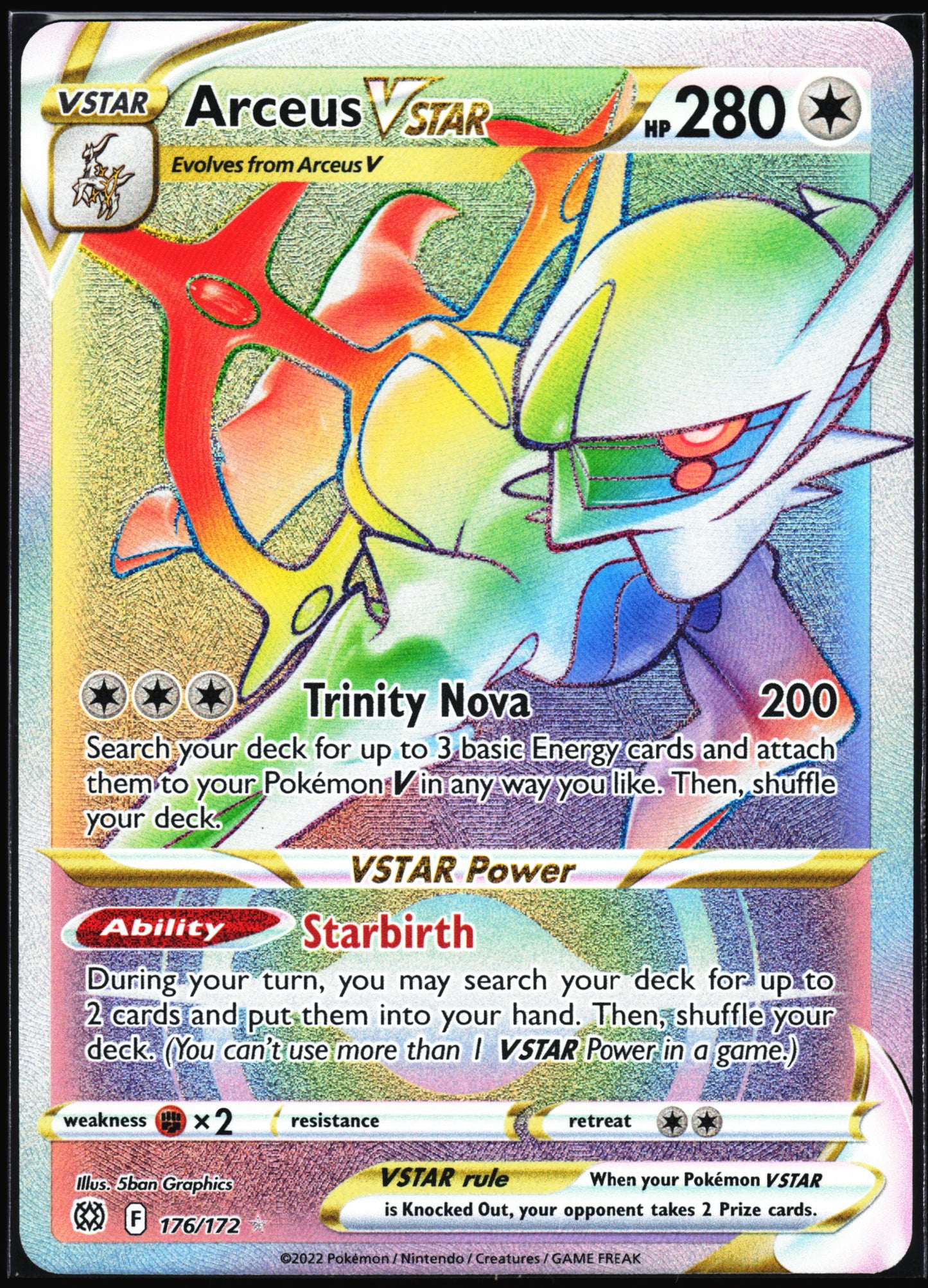SWSH09: Brilliant Stars #176/172 Arceus VSTAR (Secret) (176)