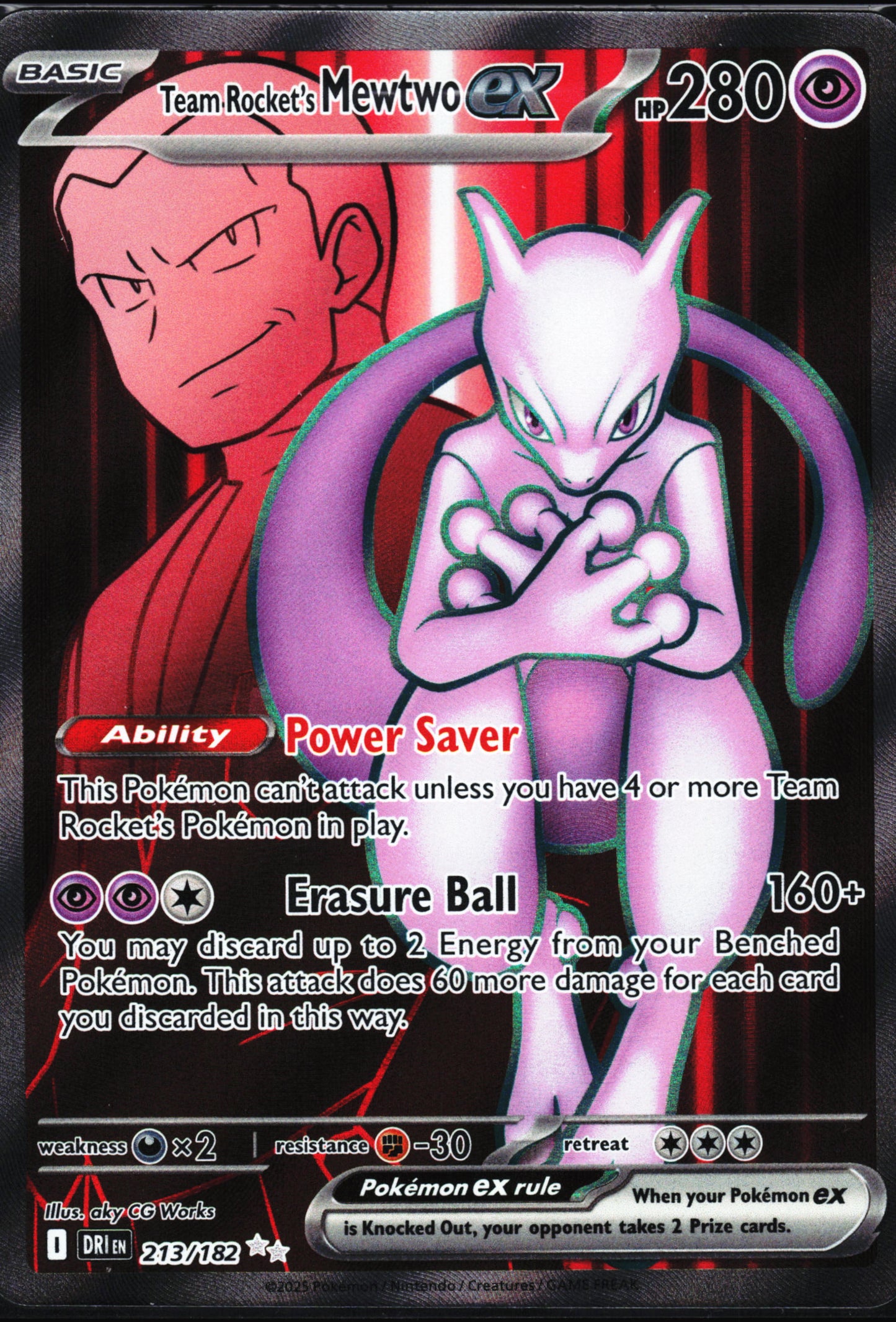 SV10: Destined Rivals #213/182 Team Rocket's Mewtwo ex