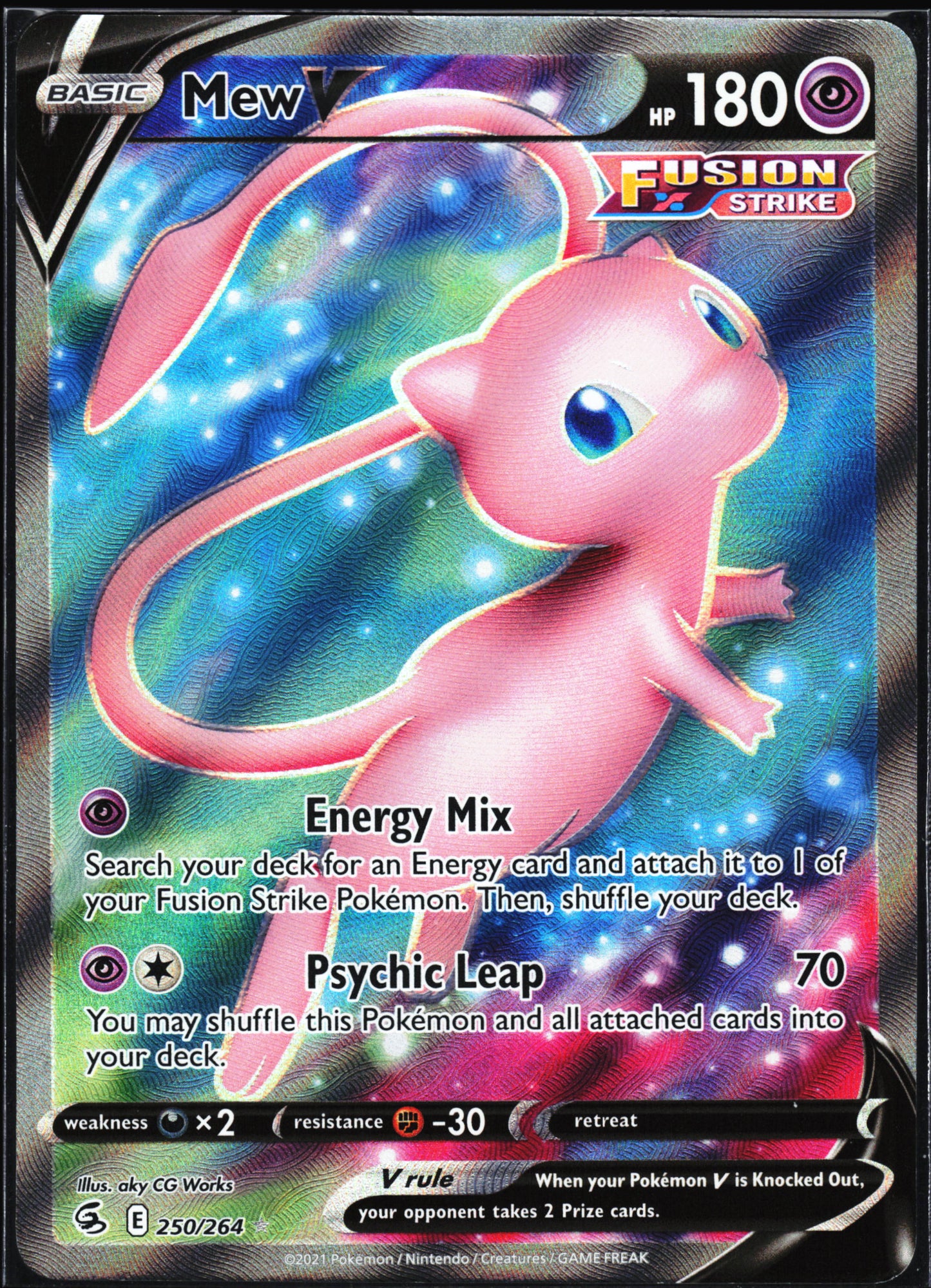 SWSH08: Fusion Strike #250/264 Mew V (Full Art)