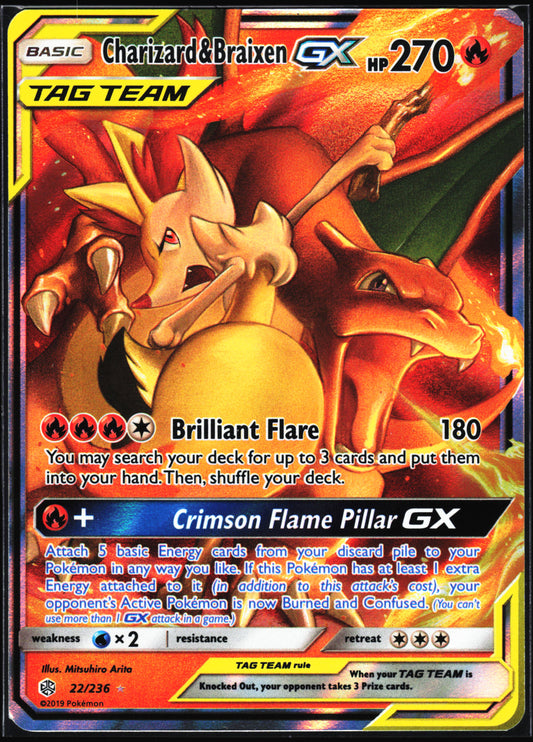SM - Cosmic Eclipse #22/236 Charizard & Braixen GX