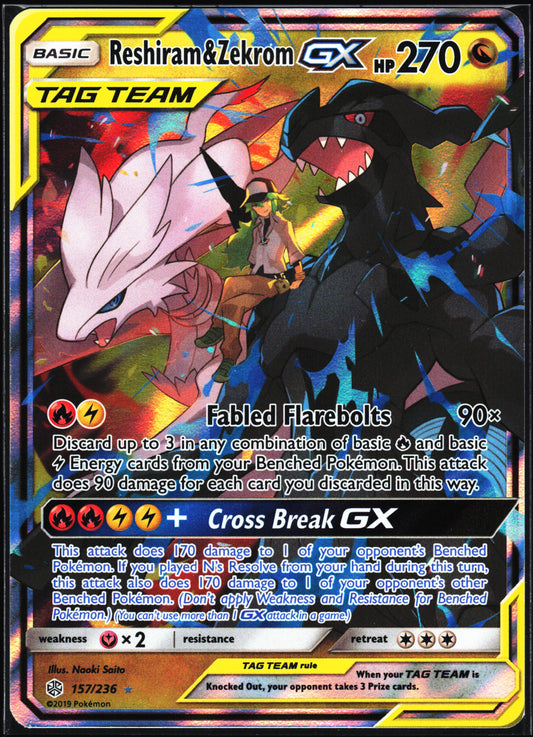 SM - Cosmic Eclipse #157/236 Reshiram & Zekrom GX