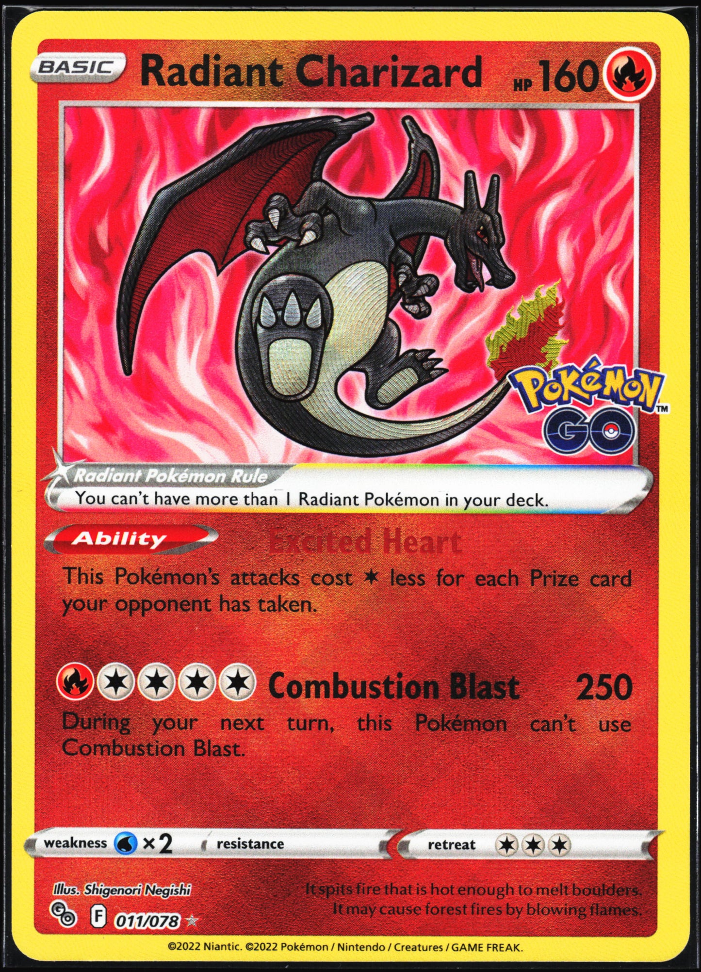 Pokemon GO #011/078 Radiant Charizard