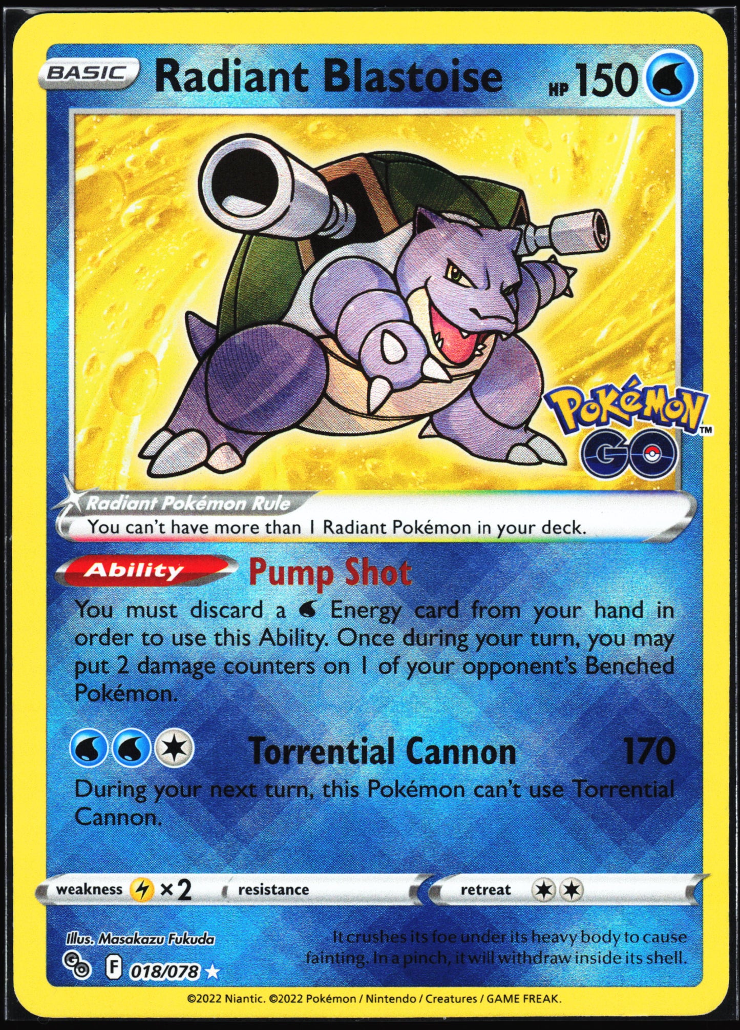 Pokemon GO #018/078 Radiant Blastoise