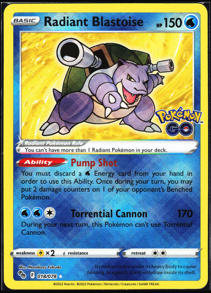 Pokemon GO #018/078 Radiant Blastoise