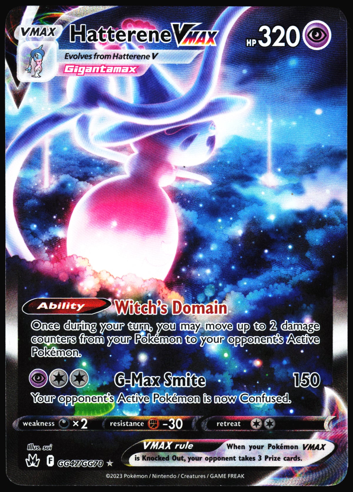 Pokemon Card- Hatterene VMAX SWSH: Crown Zenith: Galarian Gallery #GG47/GG70