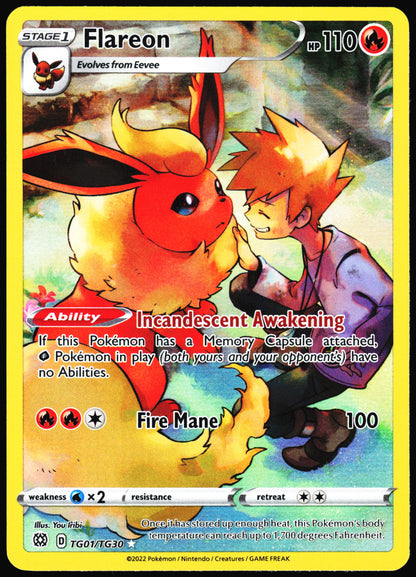 Pokemon Card- Flareon SWSH09: Brilliant Stars Trainer Gallery #TG01/TG30