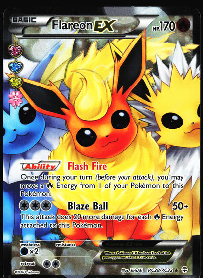 Pokemon Card- Flareon EX (Full Art) Generations: Radiant Collection #RC28/RC32 MP