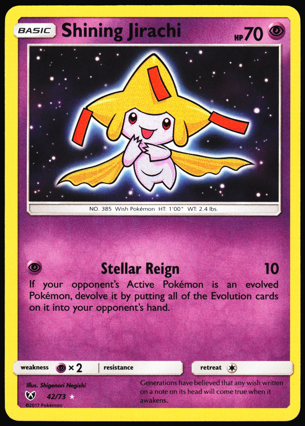 Pokemon Card- Shining Jirachi Shining Legends #42/73
