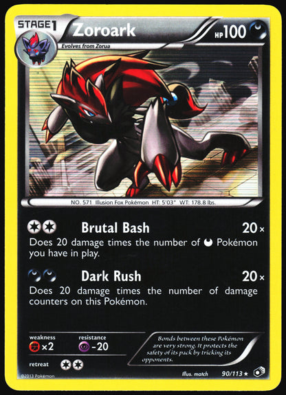 Pokemon Card- Zoroark Legendary Treasures #90/113