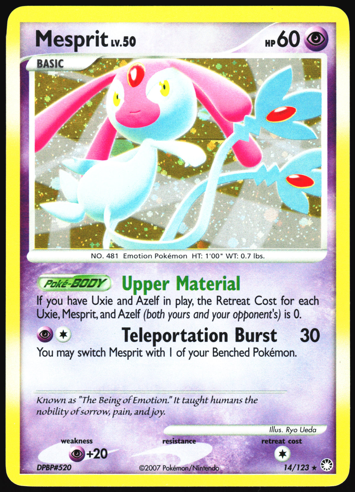 Pokemon Card- Mesprit Mysterious Treasures #14/123 LP