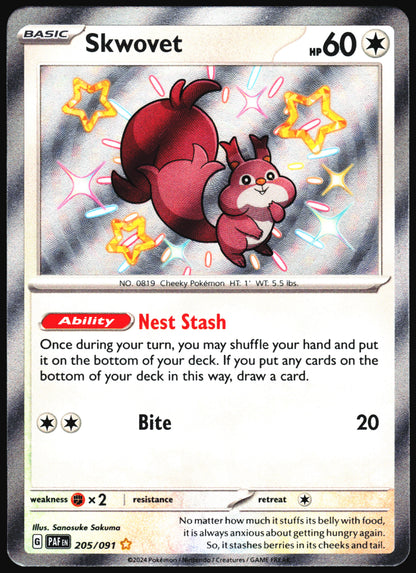 Pokemon Card- Skwovet SV: Paldean Fates #205/091