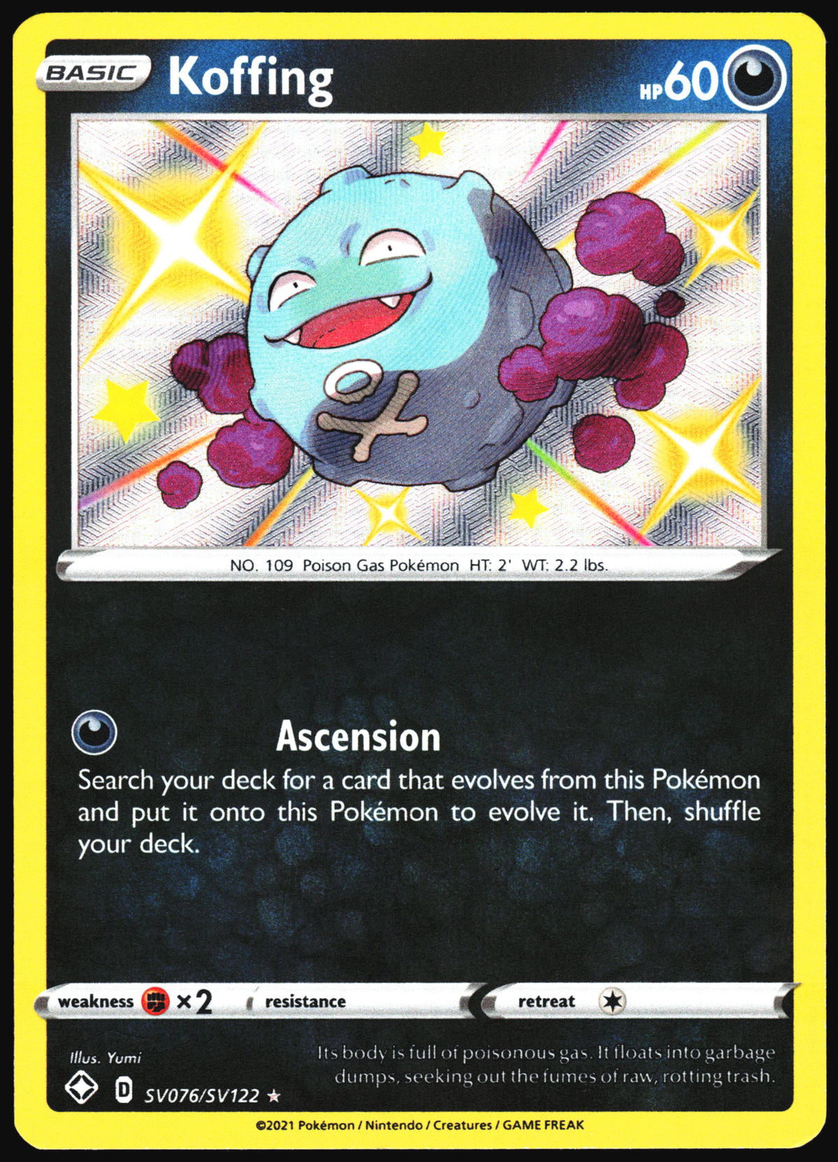 Pokemon Card- Koffing Shining Fates: Shiny Vault #SV076/SV122