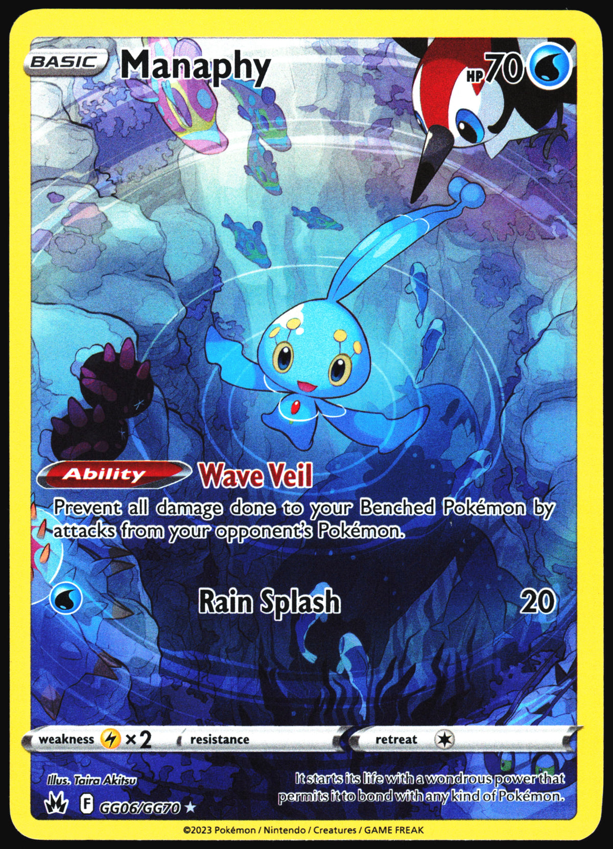 Pokemon Card- Manaphy SWSH: Crown Zenith: Galarian Gallery #GG06/GG70