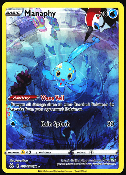 Pokemon Card- Manaphy SWSH: Crown Zenith: Galarian Gallery #GG06/GG70