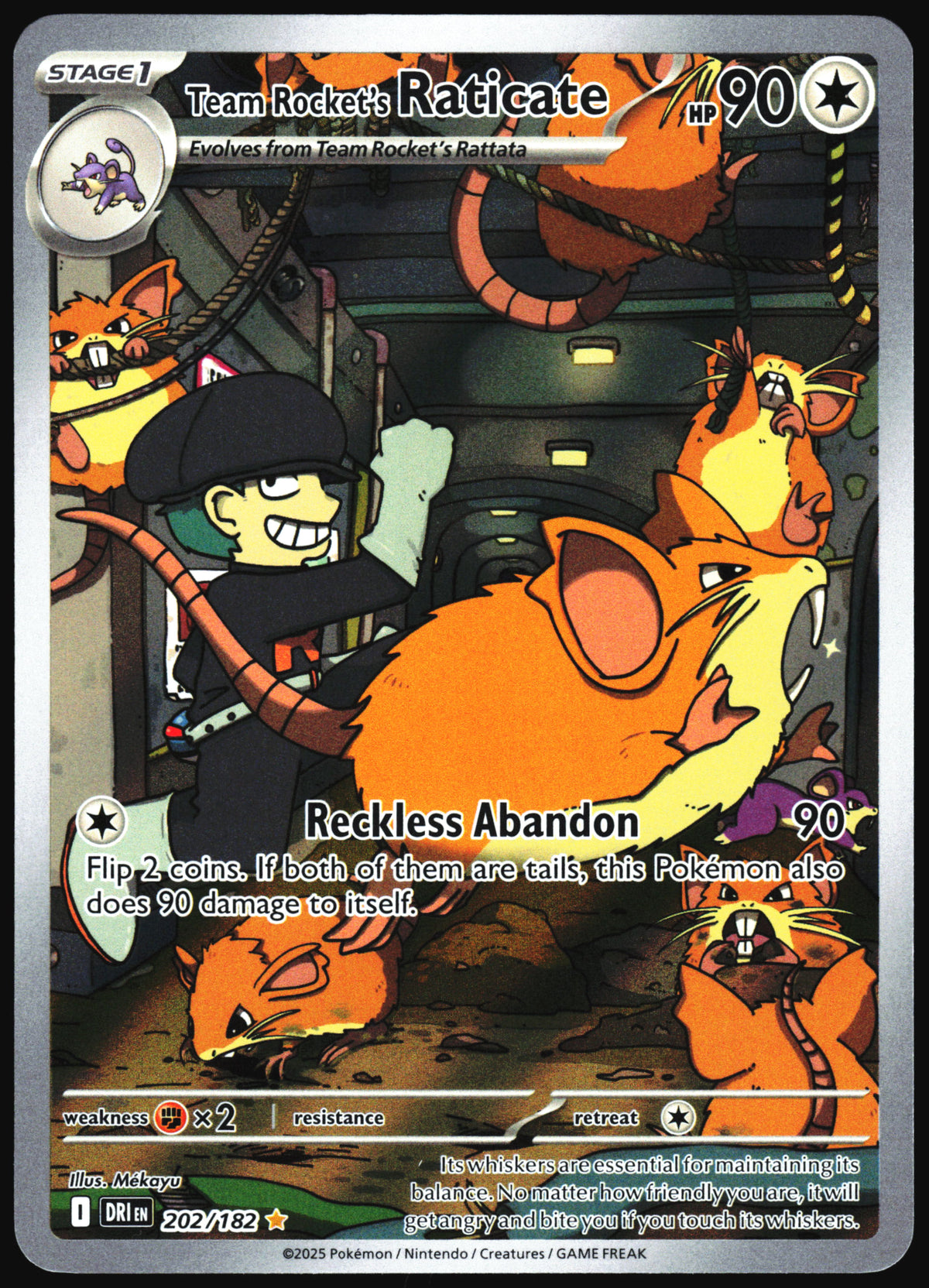 Pokemon Card- Team Rocket's Raticate SV10: Destined Rivals #202/182