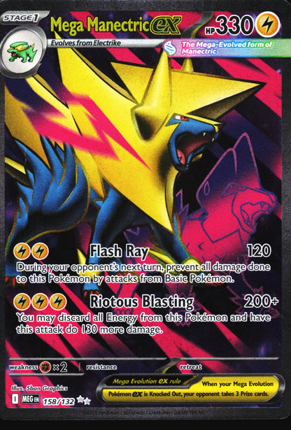 Pokemon Card- Mega Manectric ex ME01: Mega Evolution #158/132