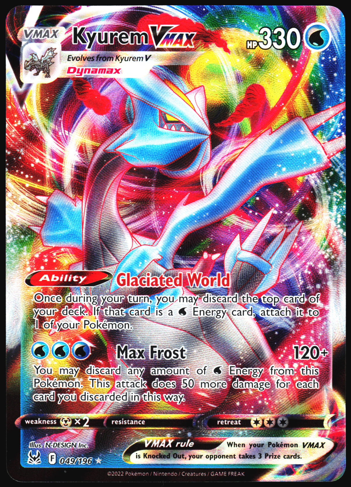 Pokemon Card- Kyurem VMAX SWSH11: Lost Origin #049/196