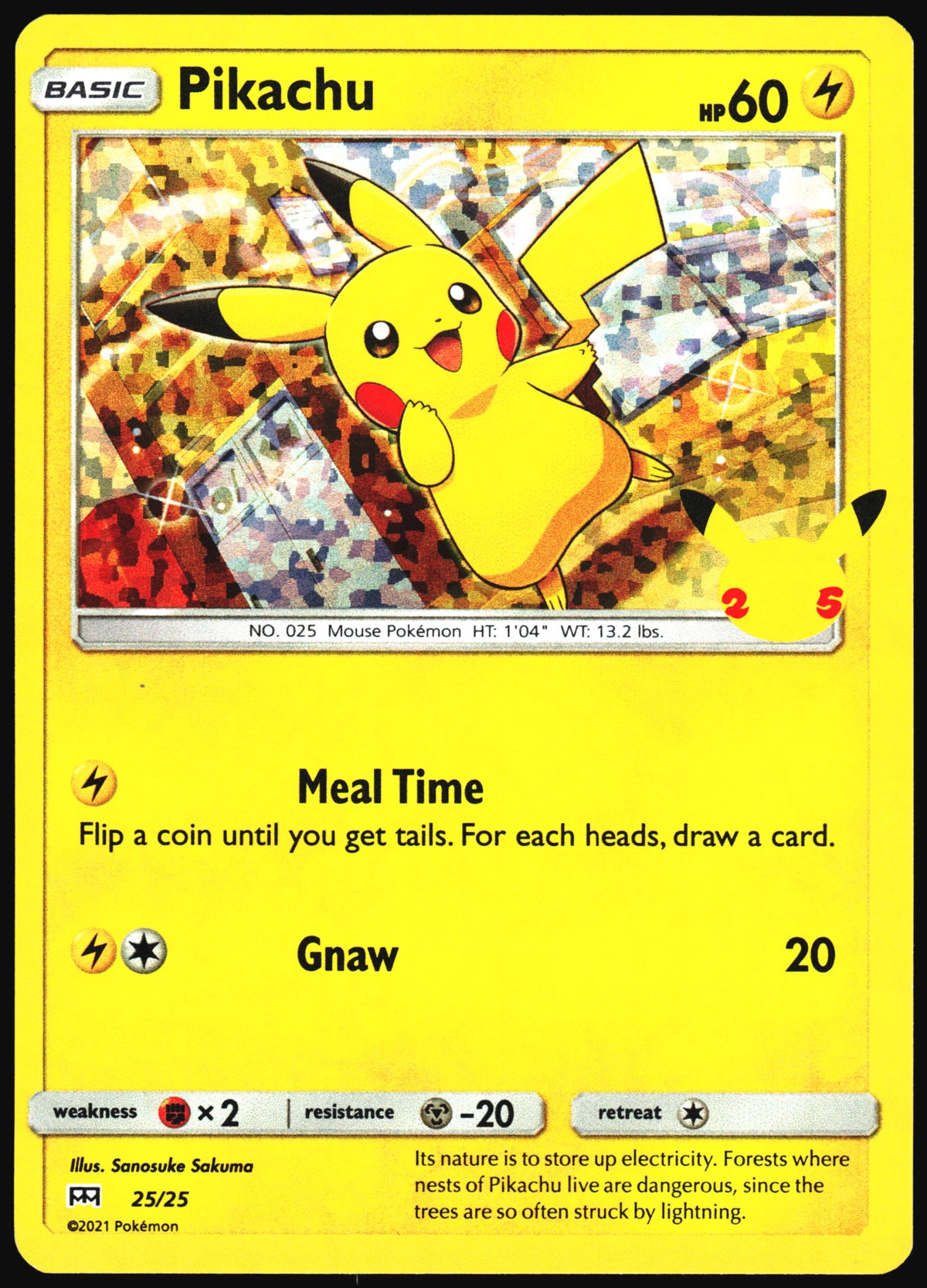 Pokemon Card- Pikachu McDonald's 25th Anniversary Promos #025/025
