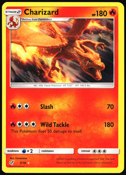 Pokemon Card- Charizard Detective Pikachu #5/18 LP