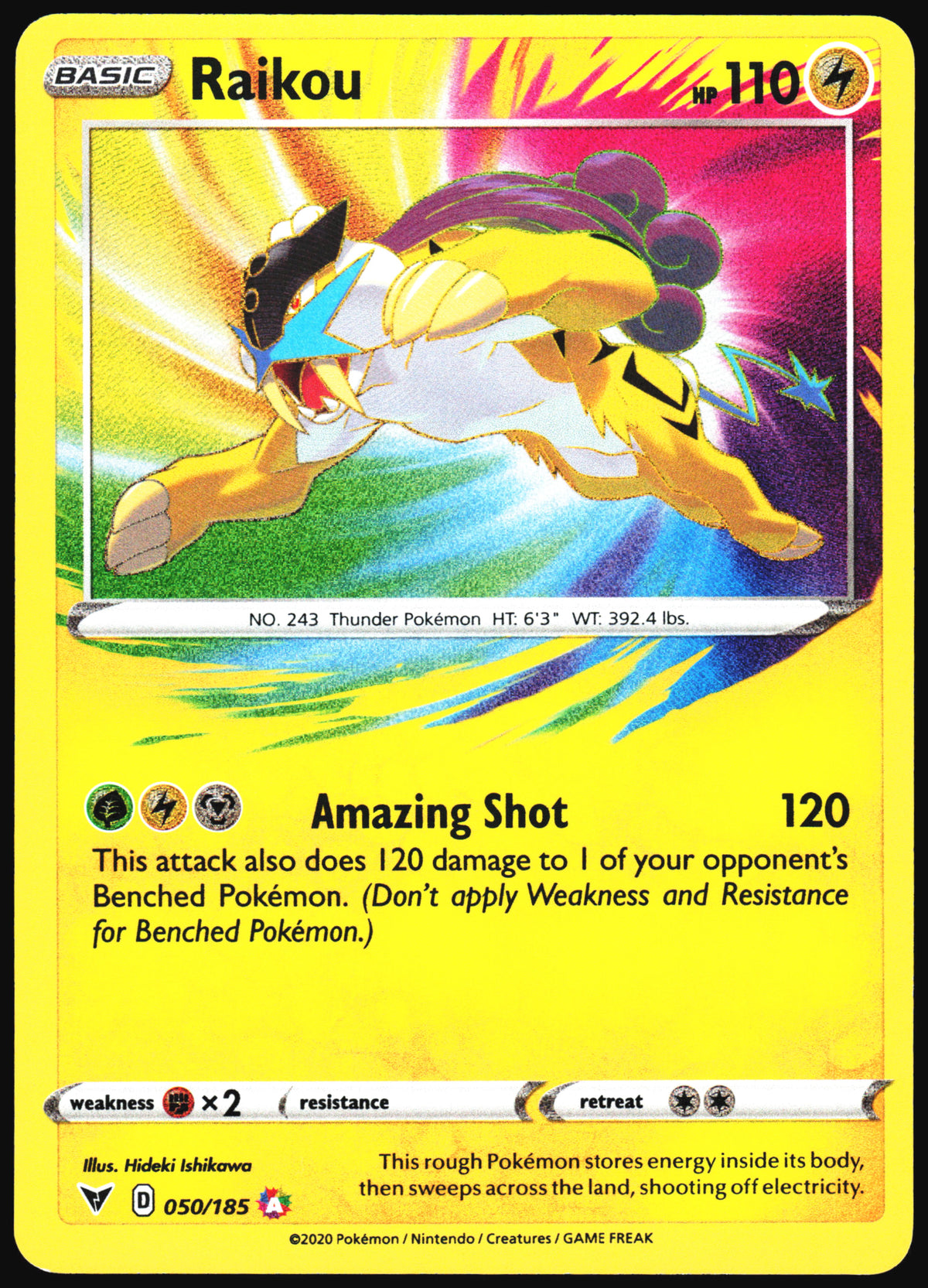 Pokemon Card- Raikou SWSH04: Vivid Voltage #050/185