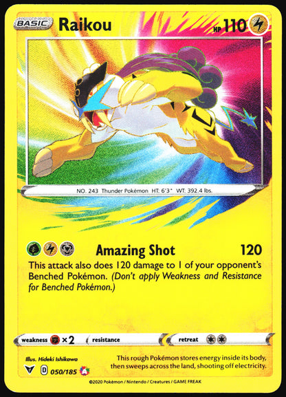 Pokemon Card- Raikou SWSH04: Vivid Voltage #050/185