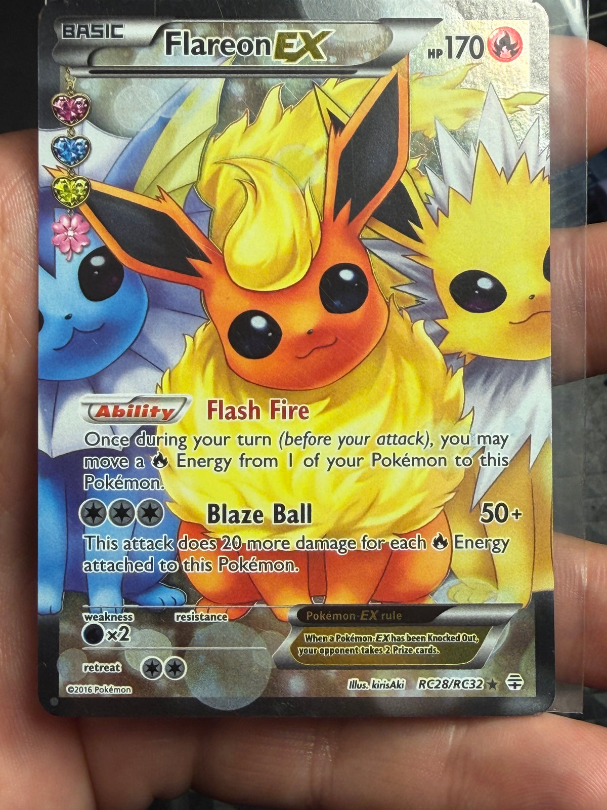 Pokemon Card- Flareon EX (Full Art) Generations: Radiant Collection #RC28/RC32 MP